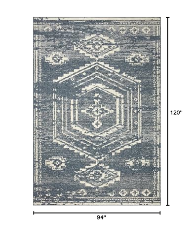 Loloi Magnolia Home Gigi Denim/Ivory 7'-10" x 10' Area Rug - color: Denim / Ivory, size: 7'10" x 10' (Rectangular)