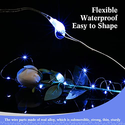 Hortsun 100 Pack Battery Operated Fairy Lights 7 ft 20 LED, Blue - color: Blue Light