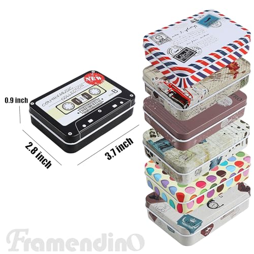 Framendino, 10 Pack Metal Tin Plate Empty Boxes Trinket Jewelry Coin Box with Lid for Candy - color: Style A