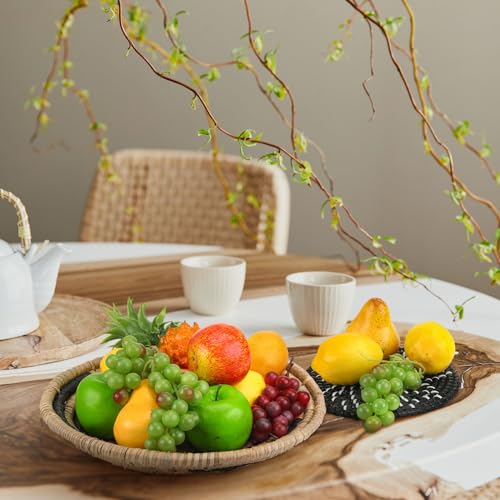 Tatuo 11 Pcs Boho Woven Wall Basket Decor Handmade Wicker Hanging,Fresh - style: Fresh