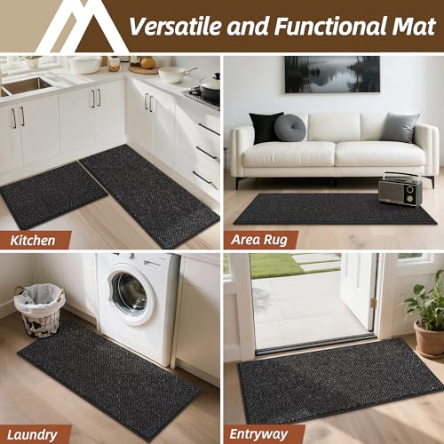 COSY HOMEER Hallway Runner Rugs Non-Slip Washable 2'x5' Black - color: Black, size: 2' x 5'