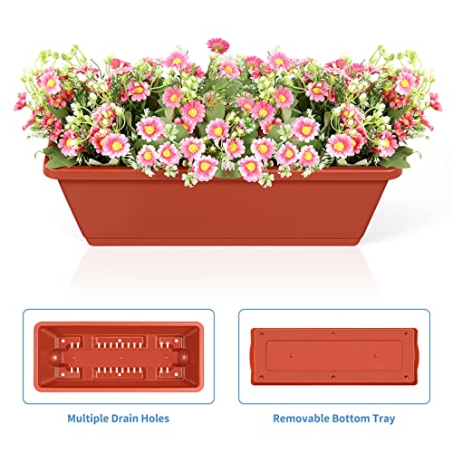 Vertical Raised Garden Bed Outdoor 3 Tiered Garden Planters Standing Elevated Planter Box with Drainage Holes for Plants Herbs Flowers Vegetables Brick Red - color: Brick Red