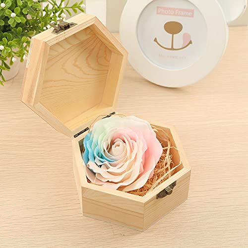 Plain Unfinished Box, Hexagon Unpainted Wooden Jewelry Box DIY Storage Chest Treasure Case (Side Length 2.5" * Height 2.7") - color: Hexagon