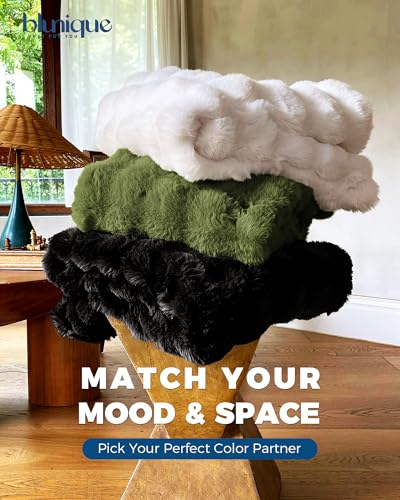 Ultra Soft Cozy Faux Fur Throw Blanket, Fuzzy Plush Thick Bubble Blanket, Oversize Luxury Fluffy Blanket for Couch, Bed, and Living Room, 60x80 Inches, Black - color: Black, size: Twin(60" X 80")