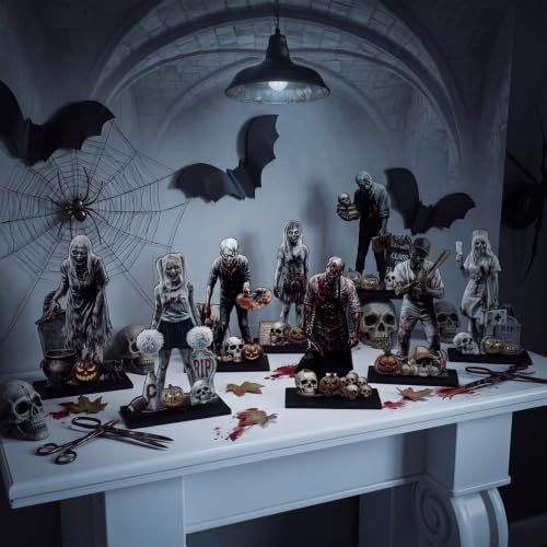 Amyhill 8 Pcs Halloween Zombie Table Decorations Bloody Wooden Signs - color: Grey, style: Zombies