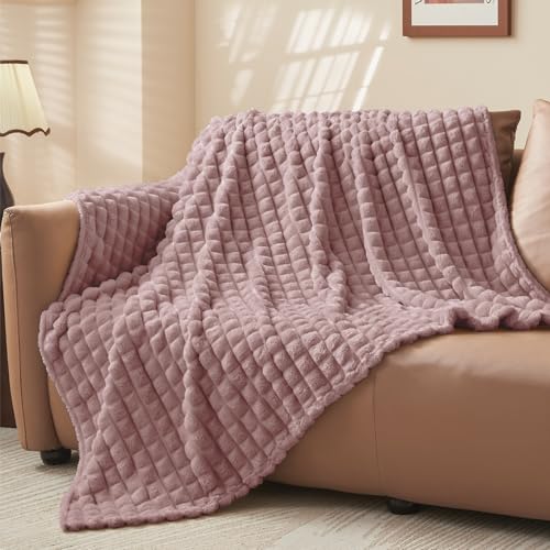 BEDELITE Berry Purple Fleece Throw Blanket for Couch, 50x60 Inches - color: Berry Pulple, size: Throw(50"x60")