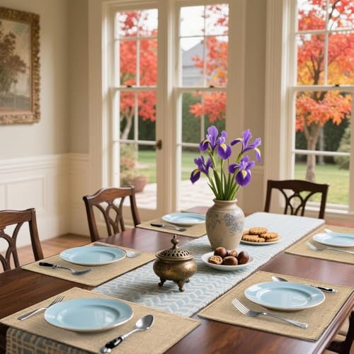 Homaxy Cloths Placemats for Dining Table Set of 6, 13" x 19", Flaxen - color: Flaxen, size: Placemats Set of 6