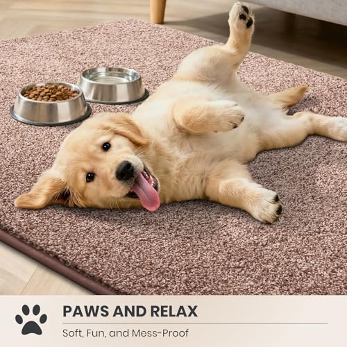 PURRUGS Hallway Runner Rug, 31.5" x 70", Brown-Light Cream - color: Brown-light Cream, size: 31.5" X 70"