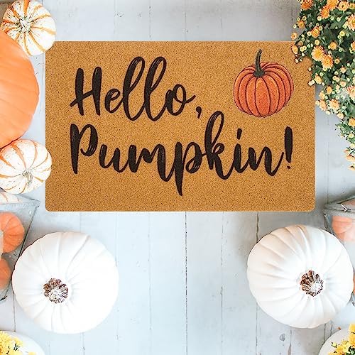 Hello-Pumpkin-Welcome-Doormats-Non-Slip-Fall-Harvest-Festival-Front-Mat - color: Hello Pumpkin