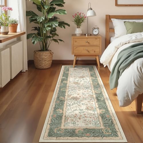 GarveeHome 2x6 Washable Runner Rug Sage Green Christmas Kitchen Runner - color: Sage Green, size: 2' x 6' (Rectangular)