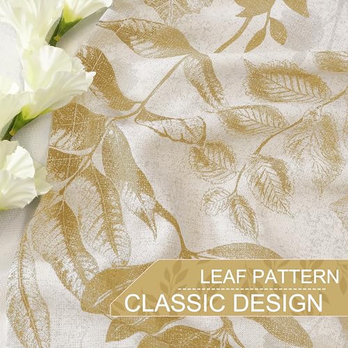 Wheat Gold Leaf Light Filtering Window Curtains, 55" Wx84 Lx2 - color: Wheat Gold, size: 55"W x 84"L (Pack of 2)
