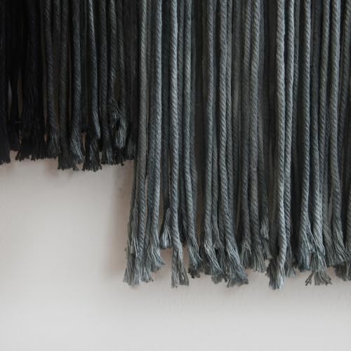 Macrame Wall Hanging Grey Dip Dye Boho Fiber Art for Bedroom 27"W x 19"L - color: Grey, size: 27"W*19"L