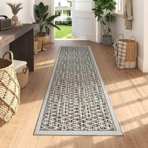 Runner Rug Hallway,Low Pile Kitchen Rug for Entryway,Grey,2x6ft - color: Grey, size: 2'x6'
