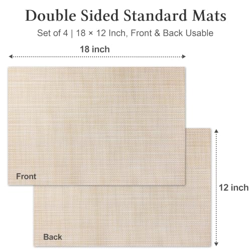 HOOMIL Placemats Set of 4, Heat Resistant, Beige - color: Beige, size: Set of 4