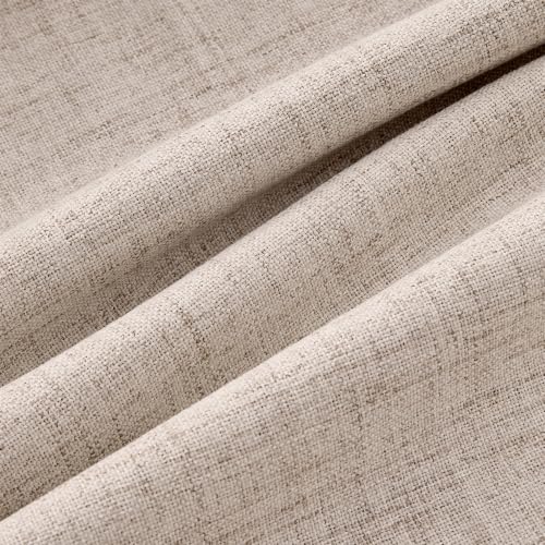 MIULEE 100% Blackout Linen Curtains for Bedroom 42 x 90 Inch Beige 2 Panels - color: Beige, size: 42"W x 90"L (Pack of 2)