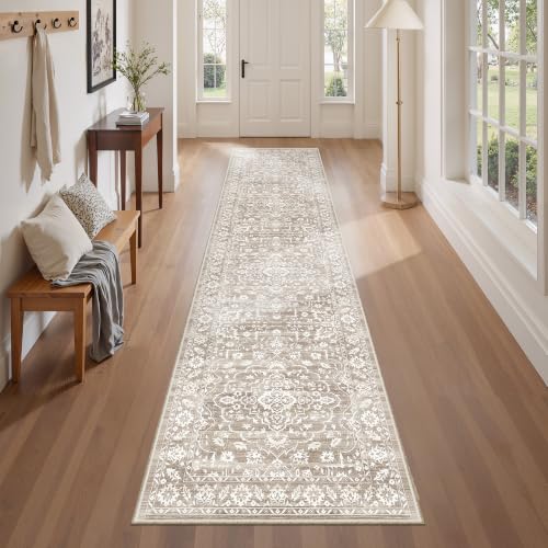 Soalmost Runner Rug Non-Slip for Hallway 2x8, Washable Soft Kitchen Rug - color: Light Brown, size: 2' x 8' (Runner)