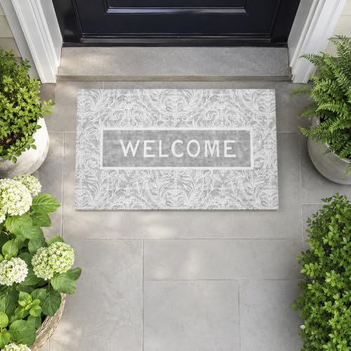 Stupell Industries Distressed Damask Welcome, 30 x 18 - color: Vintage Welcome Damask