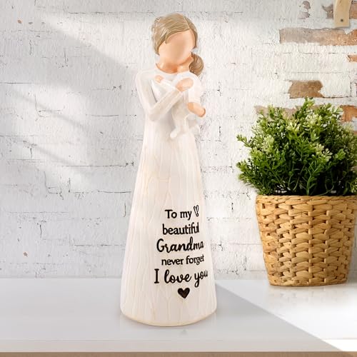 Grandma Gift from Grandson, Grandma Birthday Gifts, Grandma Figurines - color: White-grandma