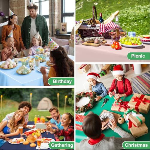 NatNarr 6 Pcs Green Tablecloths Plastic, Scalloped Rectangle Table Cloth - color: Green, size: 6 Pack