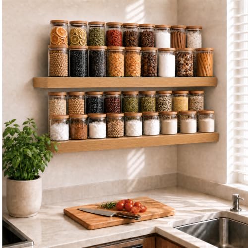 RICHER HOUSE 12 Inch Deep Floating Shelves, 36 Inch Long Wall Shelf, Oak - color: Oak, size: 36in