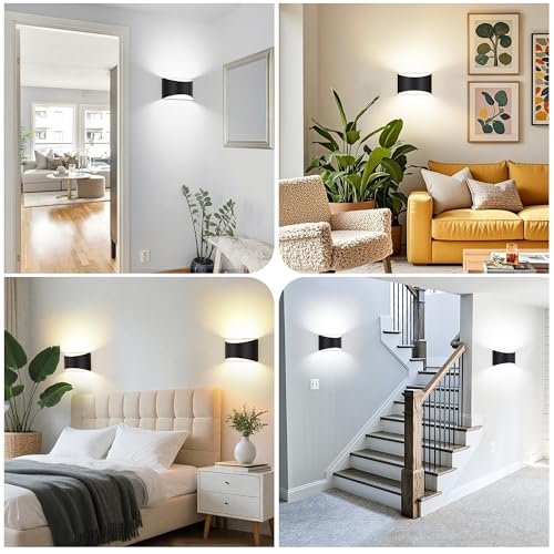 Battery Operated Wall Sconces Set of 4 Rechargeable Wireless Black - color: Black, size: 4 Pack