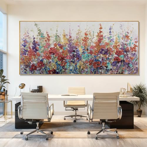 XIANSHOU Colorful Oversized Wall Art Flower Wall Decor Modern Canvas Posters 32"x70" Home Decorations for Living Room Kitchen Pictures - color: Colorful, size: 70"L x 32"W