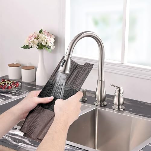 Aofmee Placemats, Heat Resistant Place Mats Set of 6, Washable PVC Table Mats, Woven Vinyl Plastic Placemats for Kitchen Dining Table, Non-Slip Stain Resistant Placemat Indoor Outdoor, Easy to Clean - color: Brown, size: Set of 6