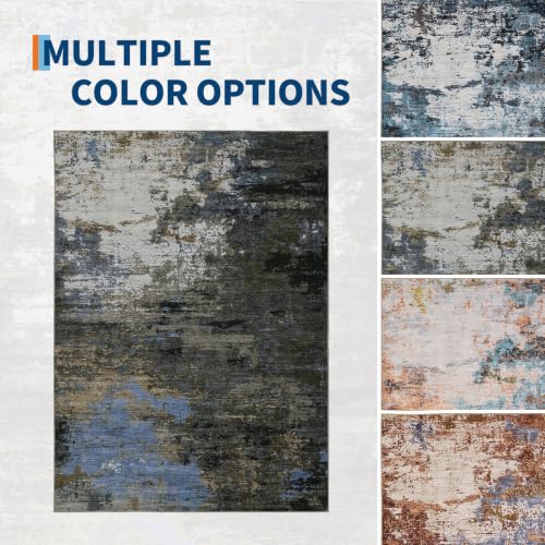 GarveeHome 4x6 Washable Area Rug Modern Abstract Gray Brown - color: Natura/Land, size: 4' x 6'
