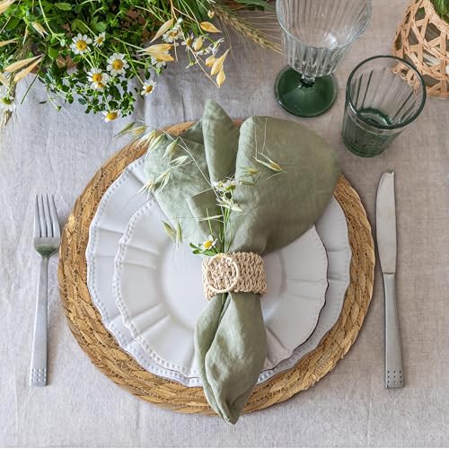 Kochorie 6 Pcs Round Woven Placemats 12 Inch Rattan Table Charger Plates - size: 12 Inch