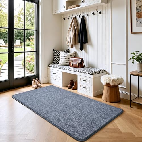 Keeko 2x4 Area Rugs for Living Room,Soft Washable Memory Foam Bedroom Rug - color: Blue-white, size: 2' X 4' (Rectangular)