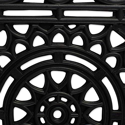 DII High Traffic All-Weather Rubber Doormat, 18x30, Sun Scroll - color: Sun Scroll, size: 1'6" x 2'6" (Rectangular)