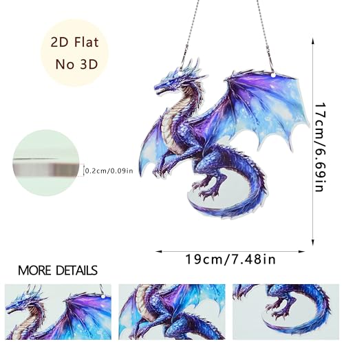 Dragon Ornaments Colorful Window Hanging Decorations Home Wall Decor for Bedroom Patio Indoor Outdoor - color: Dragon