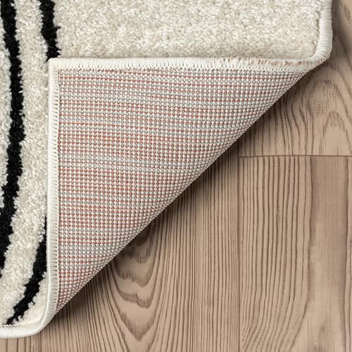 Abani Cream and Black Swirl Area Rug | 8" x 10" Beige Carpet with Wave Pattern | Modern Rug for Living Room, Bedroom and Office | Nuevo Collection - color: Cream, size: 7'9" x 10'2" (Rectangular)