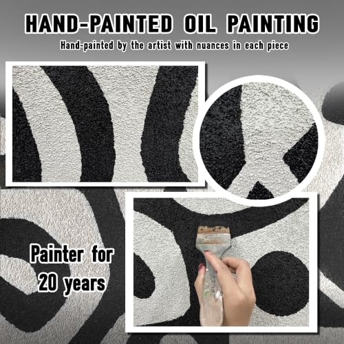 2PCS Hand-Painted Minimalist Abstract Wall Art for Living Room Bedroom - color: Black, size: 16"L x 47"W
