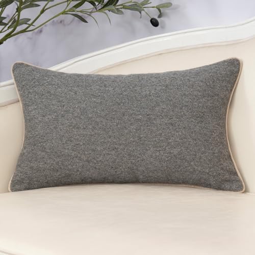 Yangest Neutral Floral Pillow Cover 12 x 20 Inches, Vintage Chenille Rectangle Throw Pillow Cover Soft Decorative Farmhouse Accent Couch Pillow Cover for Living Room Bedroom, Grey - color: Grey, size: 20" x 12" (Pack of 1)