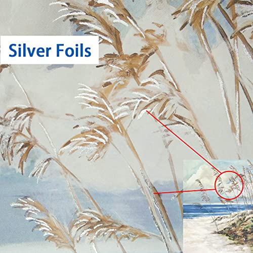 Beach Coastal Abstract Wall Art: Blue Ocean Canvas Seaside Seaweed Relaxing Painting Picture Prints Modern Nature Botanical Artwork Watercolor Plant Seascape Minimalist for Farmhouse - color: Seagrass, size: 24"L x 18"W