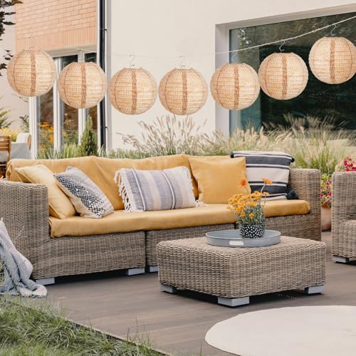Hortsun 12 Pcs Print Burlap Paper Lanterns Classroom Decor,12 Inch - size: 12 Inch