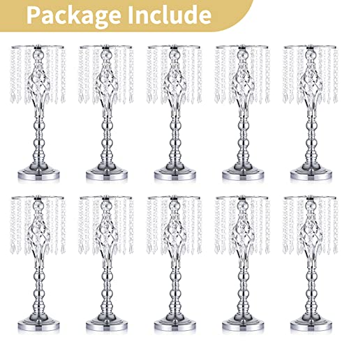 NUPTIO Silver Centerpiece for Wedding Table, 19.3" Tall, 10 Pcs - color: Silver, size: Medium - 10 Pcs