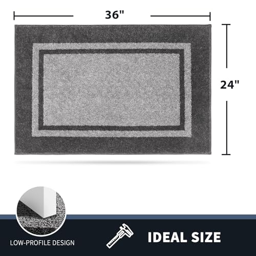 PURRUGS Dirt Trapping Indoor Door Mat, 24" x 36", Light Grey & Dark Grey - color: Light Grey & Dark Grey, size: 24" X 36"