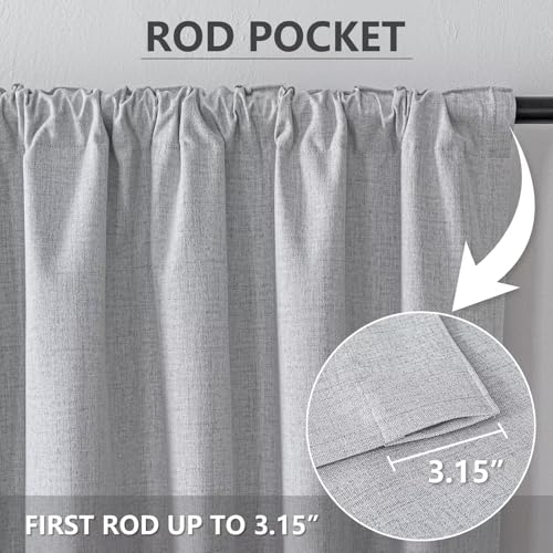100% Blackout Curtains 84 inch Length Faux Linen (W37 x L84, White) - color: White, size: 37"W x 84"L (Pack of 2)