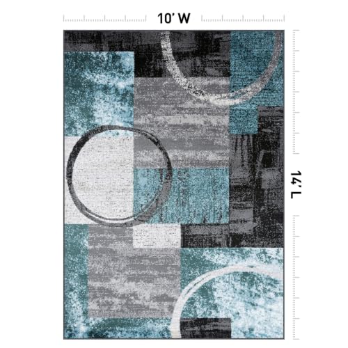 Rugshop Circle Design Contemporary Non-Shedding Area Rug Gray 10' x 14' - color: Grey, size: 10' x 14' (Rectangular)