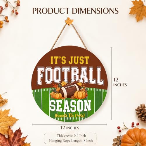 Fall Football Season Decorations for Home, Fall Welcome Door Wooden Sign - color: Yellow