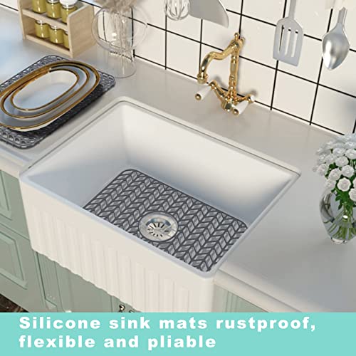 AWOKE Silicone Sink Protectors for Kitchen Sink 16.2"x 12.5" Center Drain - size: 16.2 x 12.5 Center Drain
