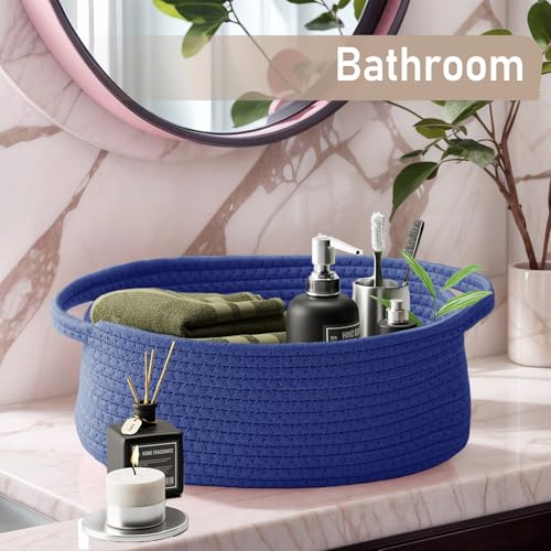 JMvicyroam Small Woven Basket, Empty Gift Basket, Navy Blue/1 Pack - color: Navy Blue, size: 1 Pack