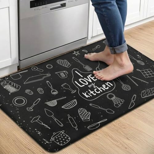 Kitchen Floor Mat 36x20in Waterproof Anti-Fatigue Kitchen Mats - color: I Love My Kitchen