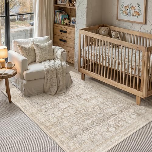 Beige 3x4 Area Rug Neutral Distressed Doormat - color: Accent | Beige, size: 3' x 4' (Rectangular)
