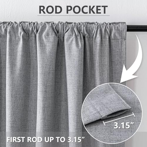 100% Blackout Curtain 84 inch Length Faux Linen (W100 x L84, Beige) - color: Beige, size: 100"W x 84"L (Pack of 1)