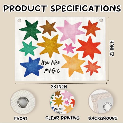 Whimsy Kids Wall Art Framed You Are Magic Minimalist Quotes Wall Banner - color: Magic