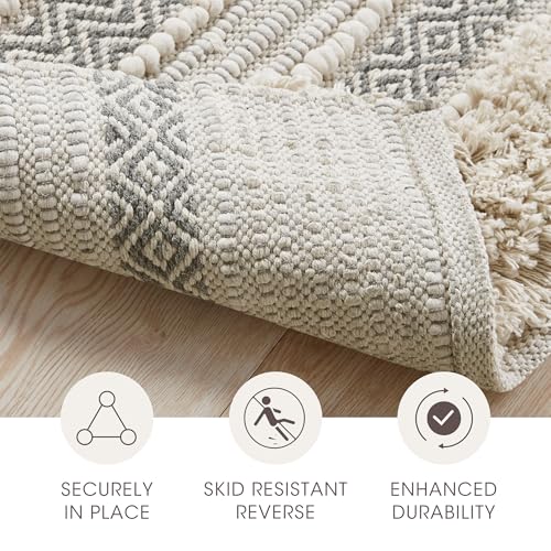 INK+IVY Asher Non-Slip Bath Rug Absorbent Quick Dry Striped, 20 x 32, Grey - color: Grey, size: 1'8" x 2'8" (Rectangular)