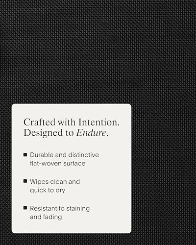 Chilewich Mini Basketweave Placemats, Round Woven Placemats Set of 4 - color: Black, size: 15" Round
